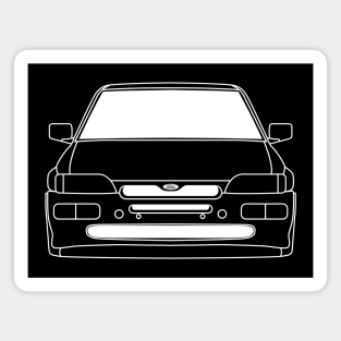 Ford Escort Cosworth White Outline Magnet